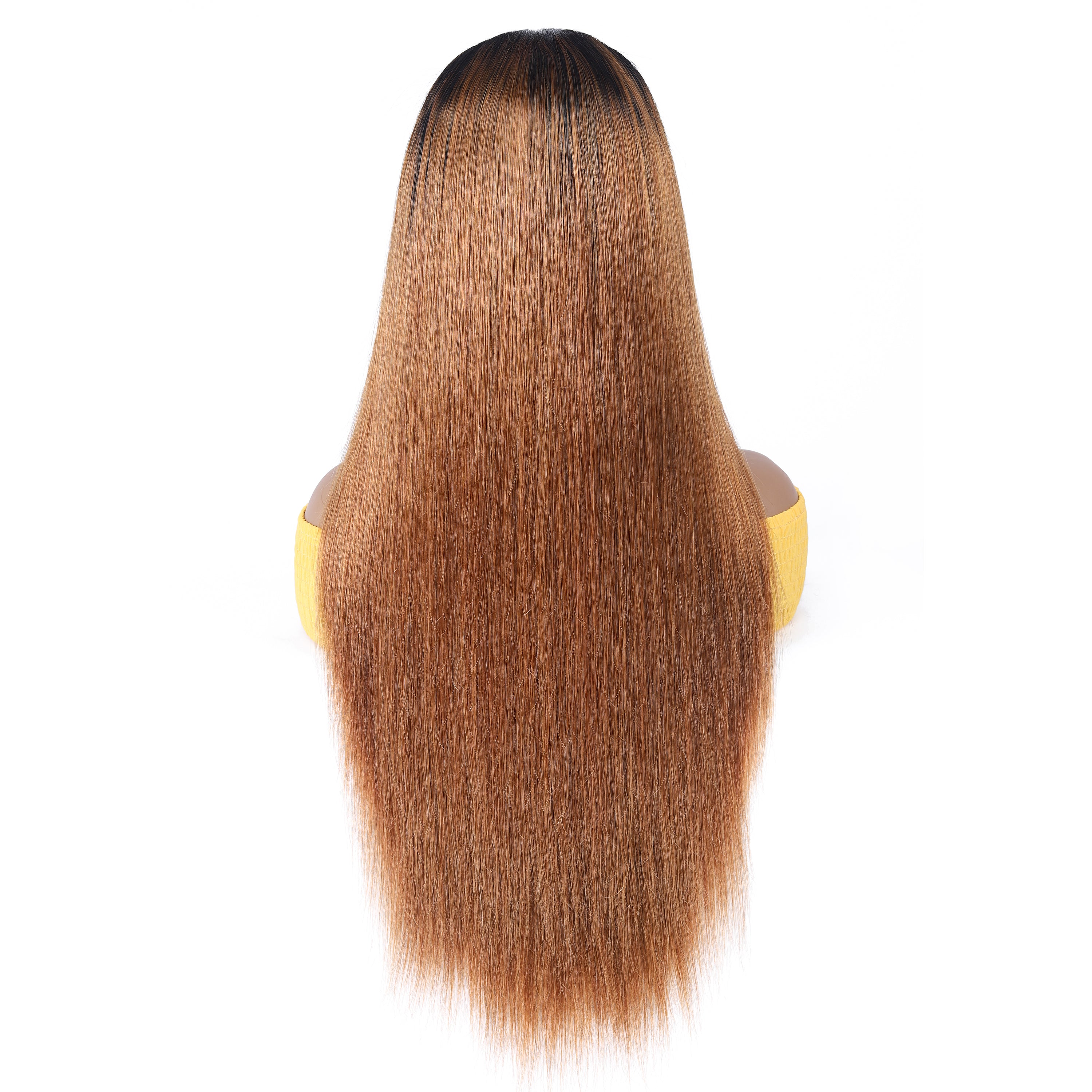 Ronashow Ombre Color Dark Roots 1B/30 Straight 13*4 Lace Frontal Wig