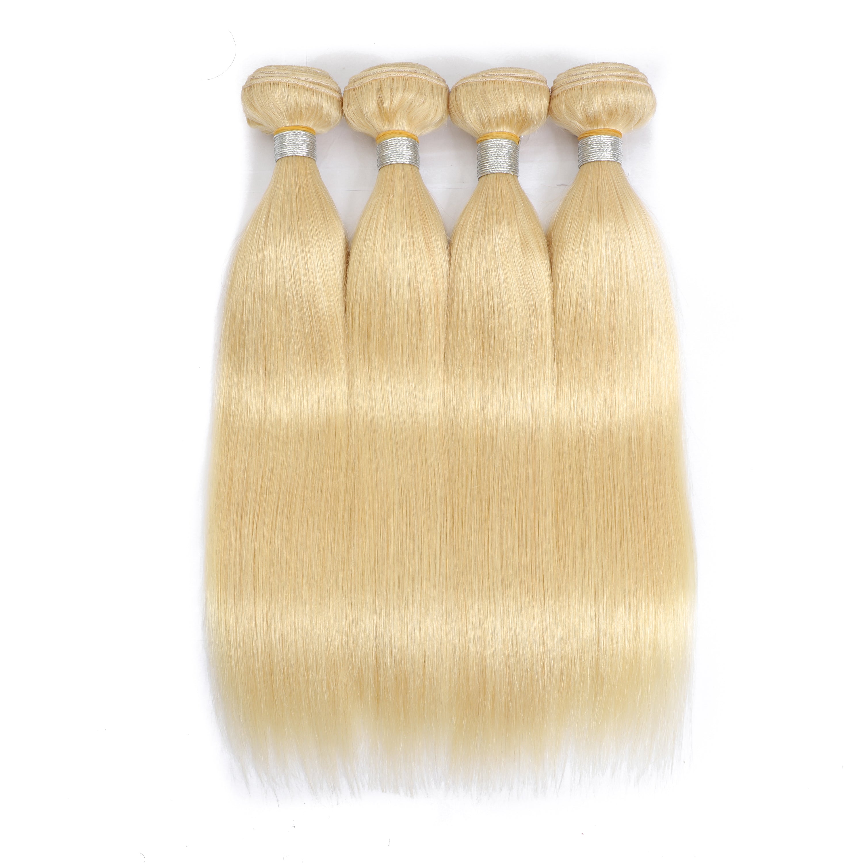 Blonde Color Straight Remy Human Hair 4 Bundles