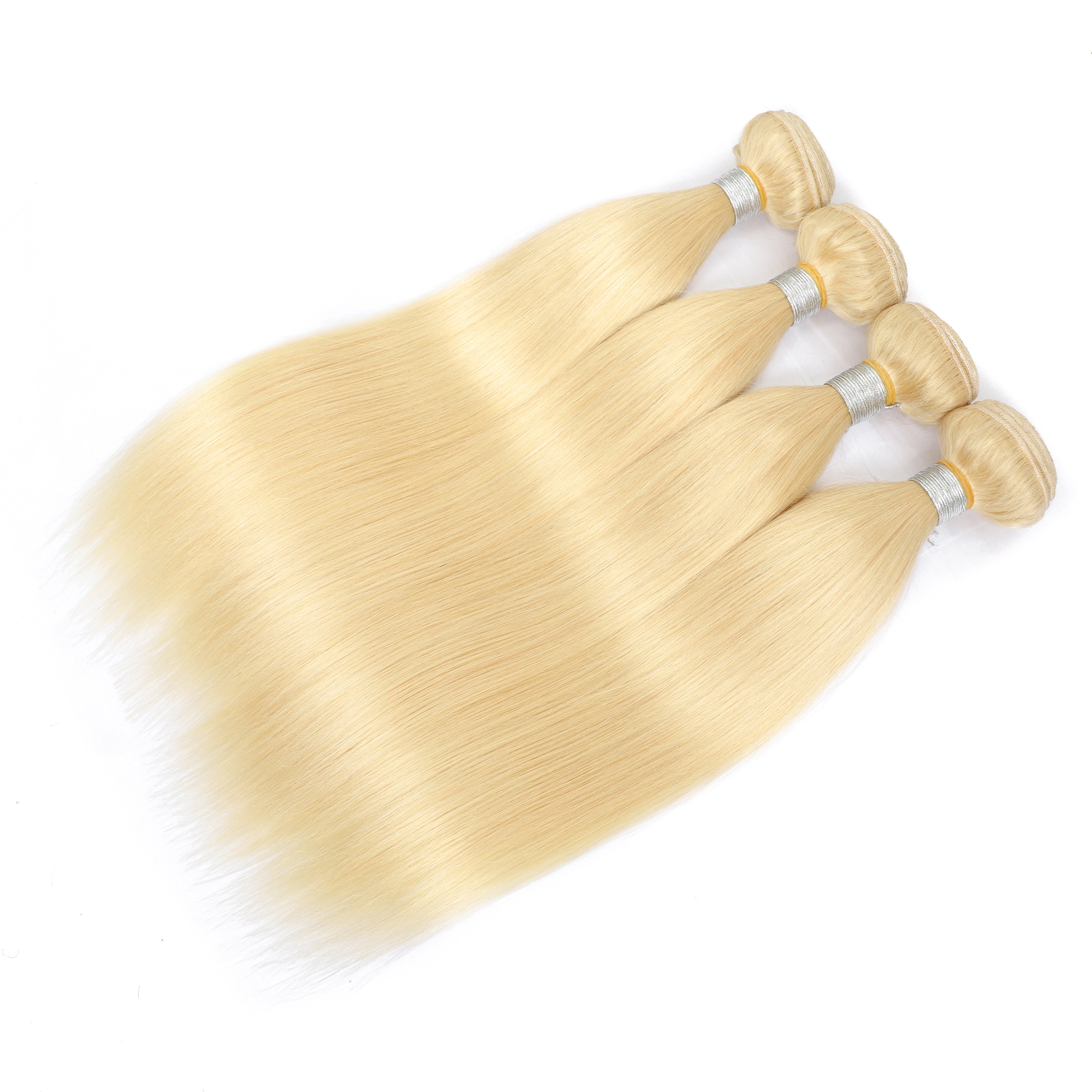 Blonde Color Straight Remy Human Hair 4 Bundles