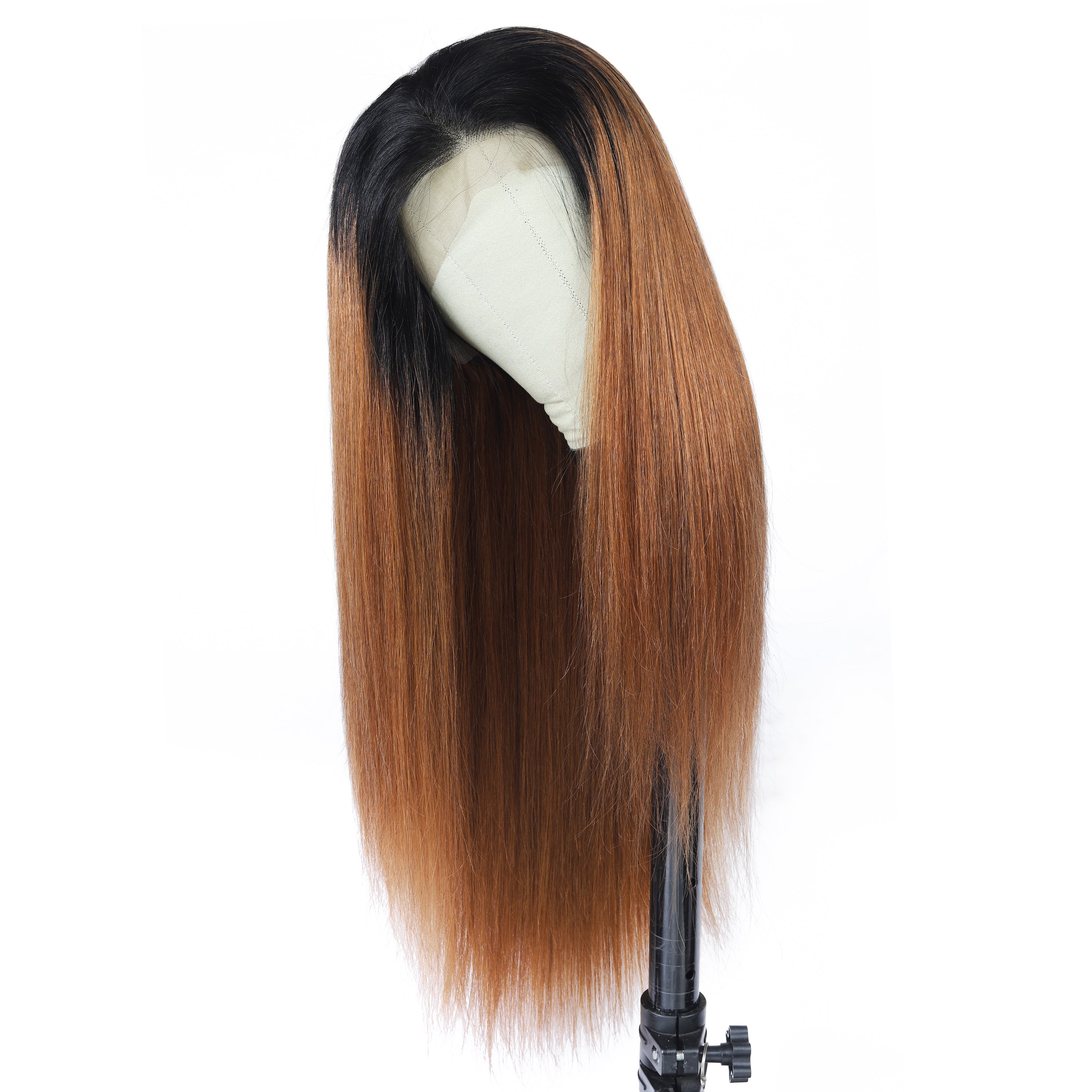 Ronashow Ombre Color Dark Roots 1B/30 Straight 13*4 Lace Frontal Wig