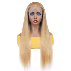 Ronashow Honey Blonde Color 27 Straight 13*4 Lace Frontal Wig