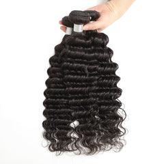 Deep Wave Natural Color Remy Human Hair 4 Bundles