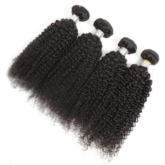 Kinky Curly Natural Color Remy Human Hair 4 Bundles