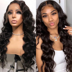 Ronashow 13*4 Lace Frontal Wig Human Hair Loose Wave Natural Color Wig