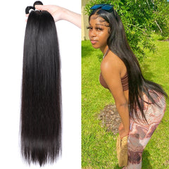 Straight Remy Human Hair Extensions 4 Bundles 10-30 Inches