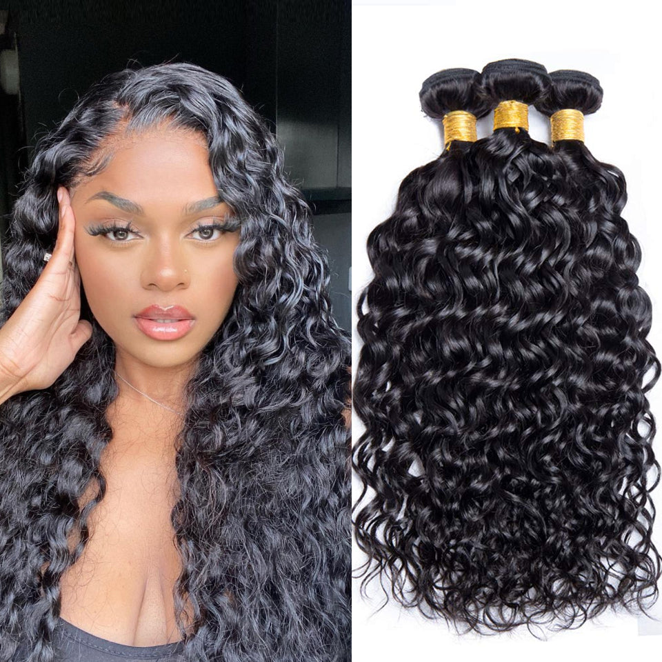 Water Wave Remy Human Hair Extensions 3 Bundles