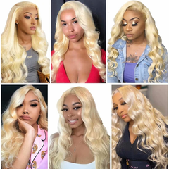 Ronashow Hair 613 Blonde Body Wave 13*4 Lace Frontal Wig