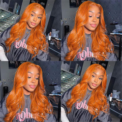 Ronashow Ginger Color Body Wave 13x4 Lace Front Human Hair Wig