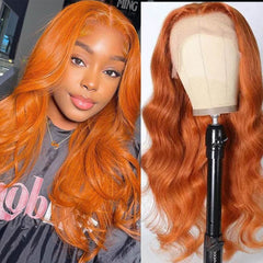 Ronashow Ginger Color Body Wave 13x4 Lace Front Human Hair Wig