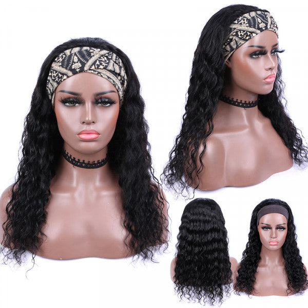 Deep Wave Remy Human Hair Headband Wig Friendly For Beginner